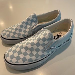 Blue checkered vans sz 8